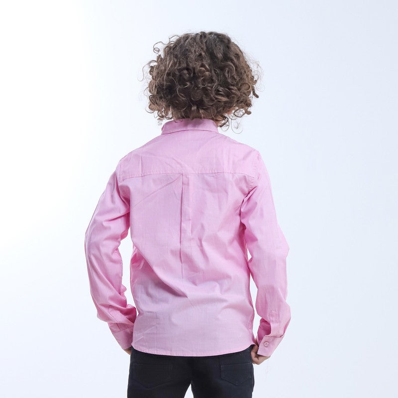 BEBO Plain long-sleeved boys' shirt_Pink - Image 2